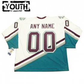 Camisola Anaheim Ducks Mighty Ducks Personalizado CCM Throwback Branco Authentic - Criança